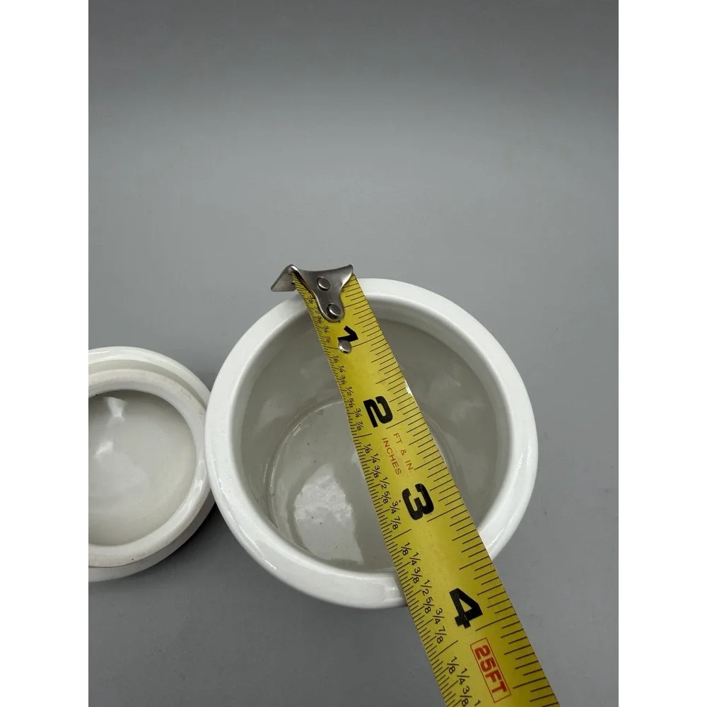 West Elm White Ceramic Canister w/ Dog Lid – Modern Kitchen Storage Jar